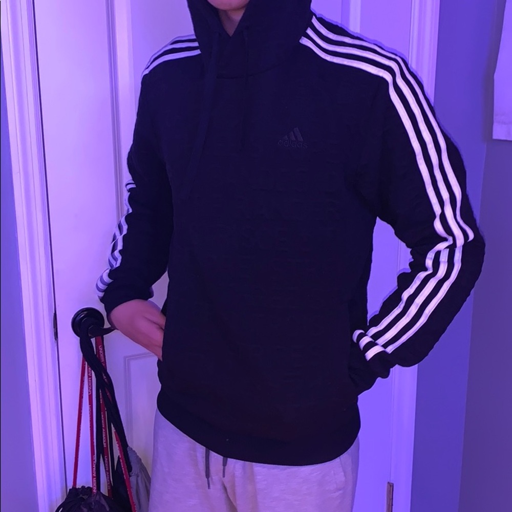 black adidas hoodie in perfect condition